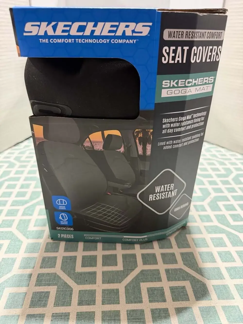 Skechers Goga Mat Water Resistant Universal Fit Car Seat Covers - 2 Piece Set